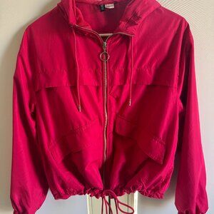 Like new Womens Pink Raincoat | Zip-up | Crop top jacket | Size Small | Divided
